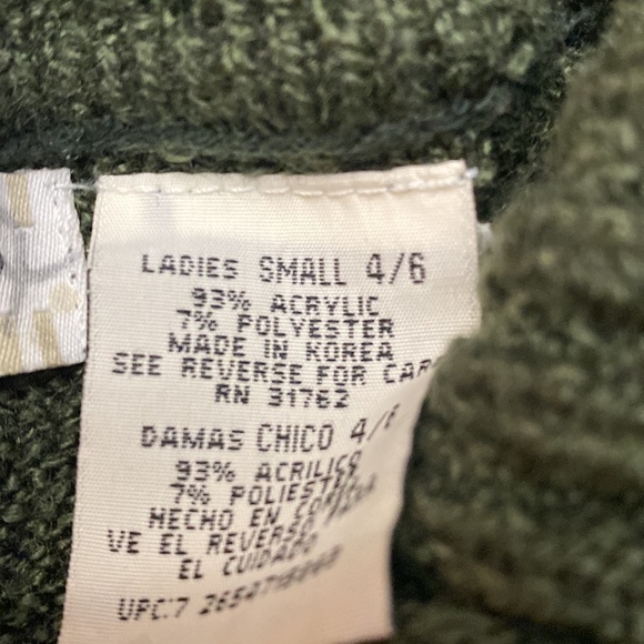 White Stag dark green sweater with zipper - Picture 3 of 5